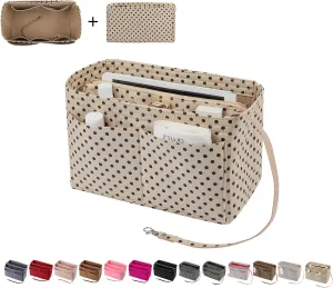 ZTUJO Purse Organizer Insert, Felt Bag Organizer with Metal Zipper, Handbag & Tote Shaper, For Speedy Neverfull Tote, 7 Sizes