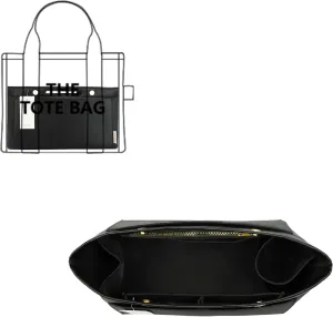 ZTUJO Purse Organizer Insert For Handbag & Tote Shaper,Tote Bag Organizer Insert For Speedy Neverful, 6 Sizes(X-Large,Silky Black)