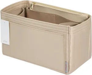 ZTUJO Purse Organizer Insert For Handbags, Silky Touching Bag Organizer Insert With Bottle Holder, Perfect for Speedy, Neverfull, Tote,ONTHEGO,Artsy,Handbag and More (Large, Silky Beige)