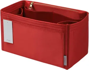ZTUJO Purse Organizer Insert For Handbags, Silky Touching Bag Organizer Insert With Bottle Holder, Perfect for Speedy, Neverfull, Tote,ONTHEGO,Artsy,Handbag and More (Medium, Silky Red)