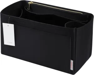 ZTUJO Purse Organizer Insert For Handbags, Silky Touching Bag Organizer Insert With Bottle Holder, Perfect for Speedy, Neverfull, Tote,ONTHEGO,Artsy,Handbag and More (Slender Medium, Silky Black)